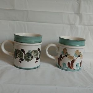 Denby Pottery Mugs Six of the Best Line Set of 2